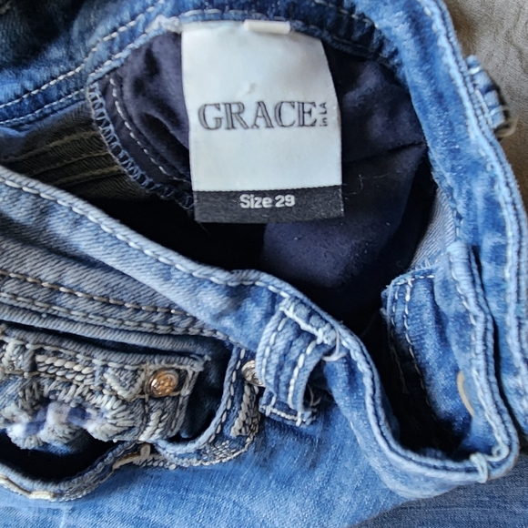 Women's Grace In LA Blue Jeans - Picture 3 of 4